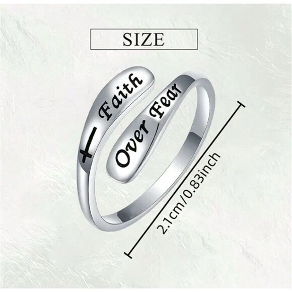 Faith Over Fear Ring - Picture 2 of 5